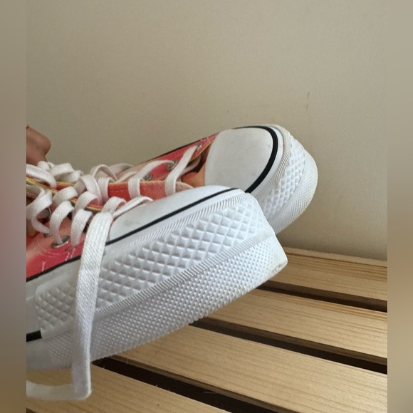 Converse Chuck Taylor Lift High Top Sneakers Womens  US8 Orange Yellow Tie Dye - Picture 9 of 12
